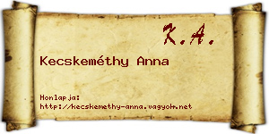 Kecskeméthy Anna névjegykártya